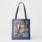 Afstuderen Navy K-12 Bold Modern Fotocollage Tote Bag (Voorkant)
