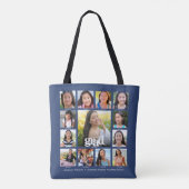 Afstuderen Navy K-12 Bold Modern Fotocollage Tote Bag (Achterkant)