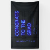 Afstuderen neon black congring modern party spandoek (Verticaal)