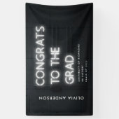 Afstuderen neon black white complimenteert moderne spandoek (Verticaal)