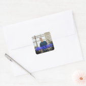 Afstuderen neon bright photoparty over felle prijs vierkante sticker (Envelop)