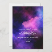 Afstuderen neon glow afstudeerder foto bedankkaart (Achterkant)