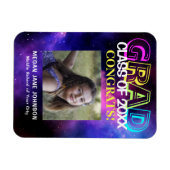 Afstuderen neon glow afstudeerder foto magneet (Horizontaal)