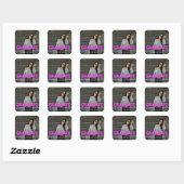 Afstuderen neon roze foto modern congratievierkant vierkante sticker (Vel)