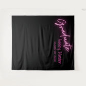 Afstuderen Neon Roze Script Afstudeerfeest Wandkleed (Voorkant (horizontaal))