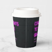 Afstuderen neon roze typografie moderne congraties papieren bekers (Rechts)