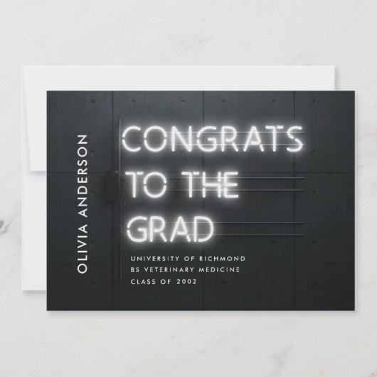 Afstuderen neon white bright modern (Voorkant)