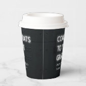 Afstuderen neon white typografie modern gecomprime papieren bekers (Rechts)