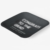 Afstuderen neon white typografie modern gecomprime papieren bordje (Gebogen)