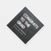 Afstuderen neon white typografie modern gecomprime servet (Hoek)