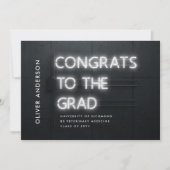 Afstuderen neon zwart wit gecomprimeerd moderne fo (Voorkant)