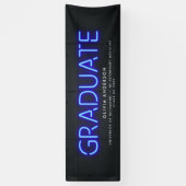 Afstuderen neon zwarte witte foto moderne partij spandoek (Verticaal)