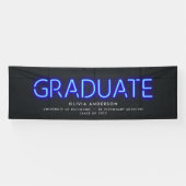 Afstuderen neon zwarte witte foto moderne partij spandoek (Horizontaal)