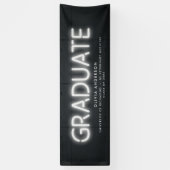 Afstuderen neon zwarte witte foto moderne partij spandoek (Verticaal)