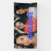 Afstuderen neonblauw multi-fotomodern spandoek (Verticaal)