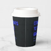 Afstuderen neonblauw typografie moderne congraties papieren bekers (Rechts)