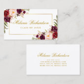 Afstuderen Netwerken Bourgondië Floral Gold Visitekaartje (Voorkant / Achterkant)