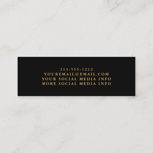 Afstuderen Networking Black en Gold Mini Visitekaartje (Achterkant)