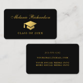 Afstuderen Networking Gold en Black Contactkaartje (Voorkant / Achterkant)