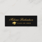 Afstuderen Networking Gold en Black Mini Visitekaartje (Voorkant)