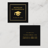 Afstuderen Networking Gold Lijst zwart Contactkaartje (Voorkant / Achterkant)