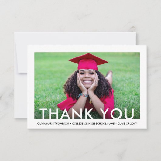 Afstuderen Nieuw Adres 2 Foto Dank u Afstuderen Bedankkaart (Voorkant)