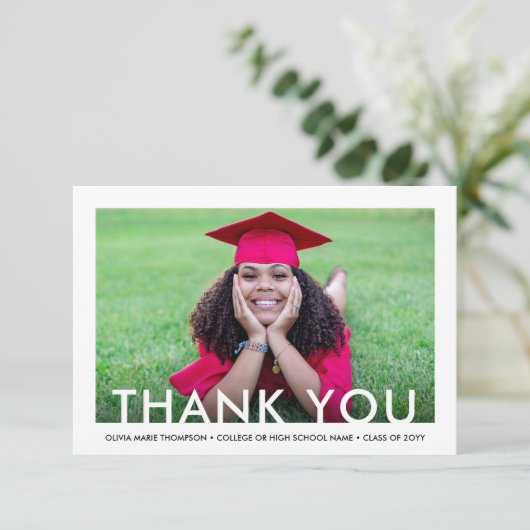 Afstuderen Nieuw Adres 2 Foto Dank u Afstuderen Bedankkaart (Staand voorkant)