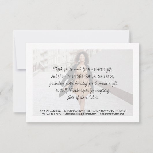 Afstuderen Nieuw Adres 2 Foto Dank u Afstuderen Bedankkaart (Achterkant)