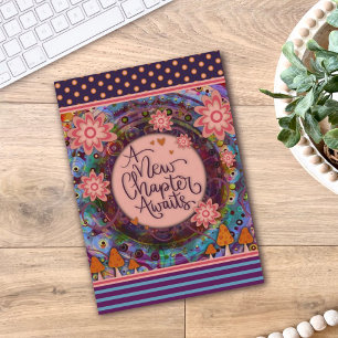 Afstuderen nieuw hoofdstukcitaat Moderne  bloemen Kaart