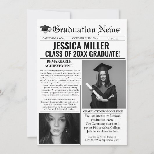 Afstuderen Nieuwsblad College Unieke aankondiging (Voorkant)