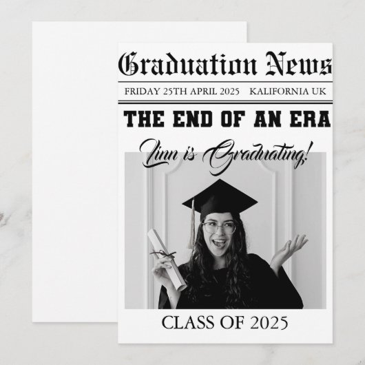 Afstuderen Nieuwsbrief Feestdagenkaart (Voorkant / Achterkant)