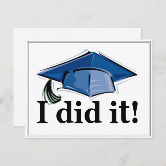 Afstuderen nodigde ik uit. 4,2 x 5,5 kaart (Voorkant / Achterkant)