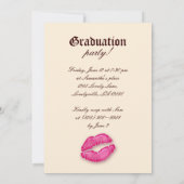 Afstuderen nodigt aankondiging Leopard Makeup Pink (Achterkant)