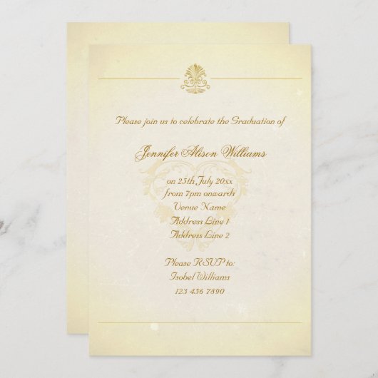 Afstuderen nodigt  de Stijl van het Parketpapier u Kaart (Voorkant / Achterkant)