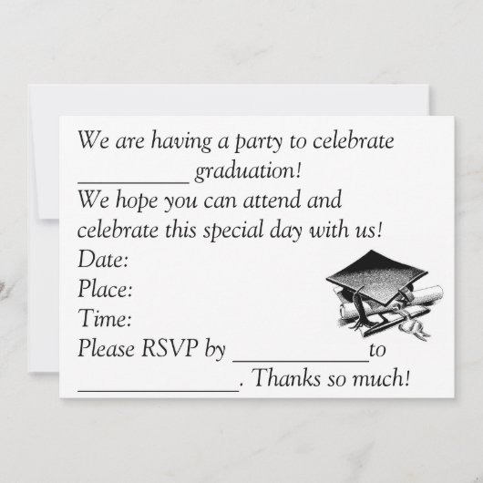 Afstuderen nodigt uit kaart (Voorkant)