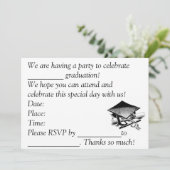 Afstuderen nodigt uit kaart (Staand voorkant)