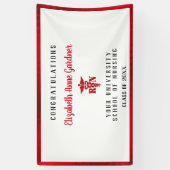 Afstuderen Nurse Caduceus Red Satin Border Spandoek (Verticaal)