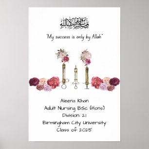 Afstuderen Nurse Degree-certificaat Poster
