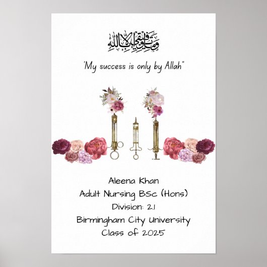 Afstuderen Nurse Degree-certificaat Poster (Voorkant)