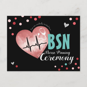 Afstuderen Nurse Pinning Ceremony Pink Heart Briefkaart