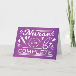 Afstuderen Nursing School Modern Paarse Grappig Kaart