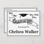 Afstuderen of feest behalve de datum aankondigingskaart (Voorkant / Achterkant)