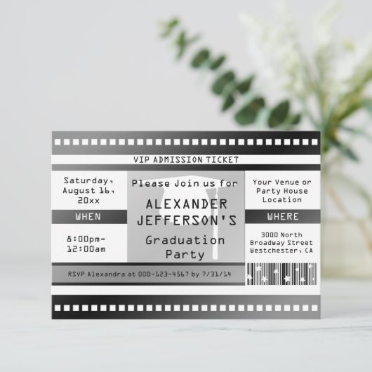 Afstuderen- of partijtoelatingstabel kaart (Staand voorkant)