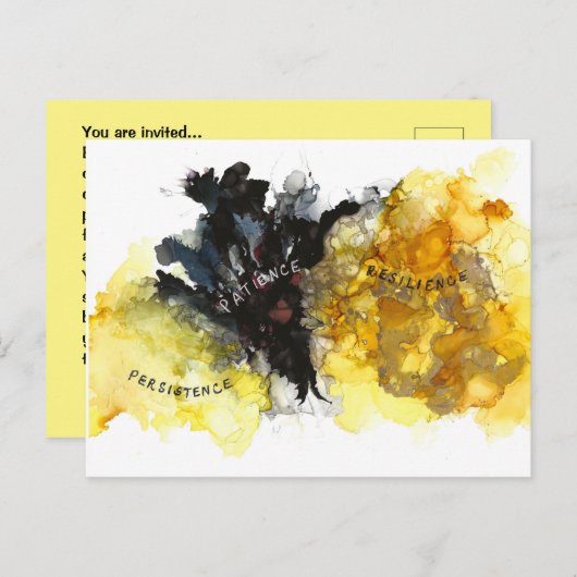 Afstuderen of partijuitnodiging uitnodiging briefkaart (Voorkant / Achterkant)