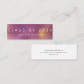 Afstuderen Ombre Metallic Modern Name Card Mini Visitekaartje (Voorkant / Achterkant)