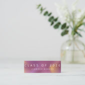 Afstuderen Ombre Metallic Modern Name Card Mini Visitekaartje (Staand voorkant)