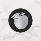 Afstuderen Onderwijs leraar onderwijs zwart, zilve Confetti (Kleine voorkant)