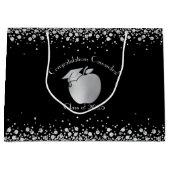 Afstuderen Onderwijs leraar onderwijs zwart, zilve Groot Cadeauzakje (Voorkant)