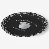 Afstuderen Onderwijs leraar onderwijs zwart, zilve Papieren Bordje (Gekanteld)