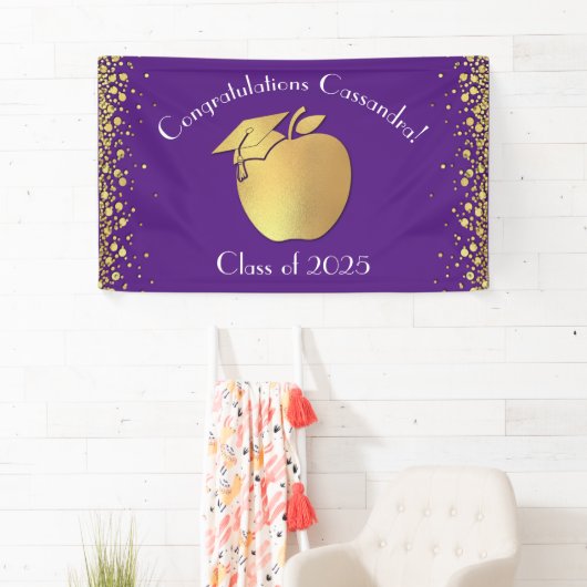 Afstuderen Onderwijs Paars Gold Spandoek (Insitu)